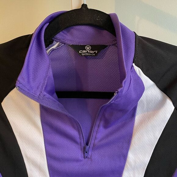 Canari Purple & Black Short Sleeve Fitted Cycling Shirt - Picture 3 of 4